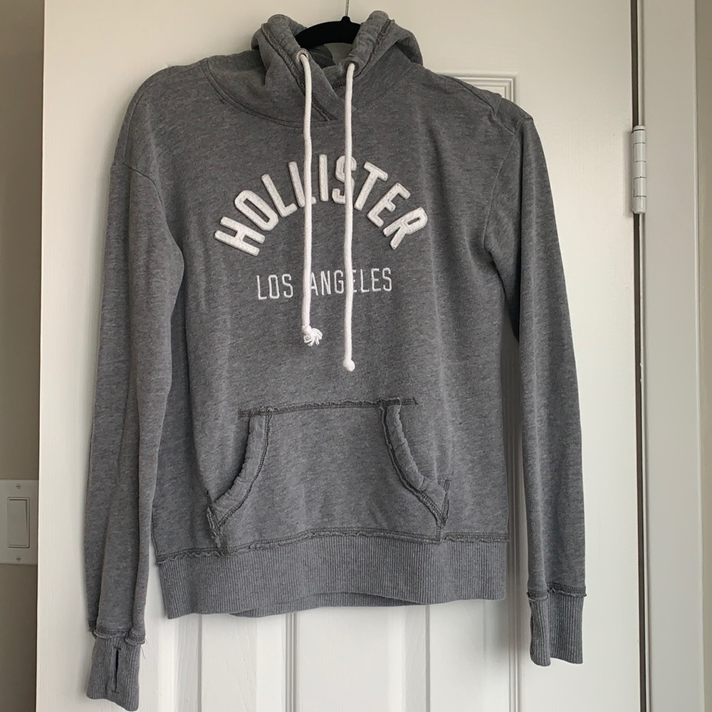 Hollister Distressed Grey Hoodie